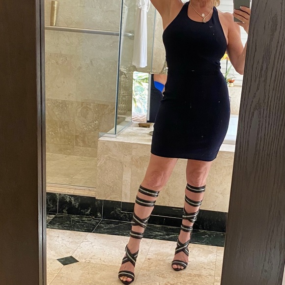 Bailey 44 Blue Banded RacerBack Tank Dress Sz S - Picture 5 of 9